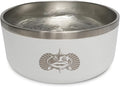 Toadfish Non-Tipping Dog Bowl - Double-Walled Stainless Steel Insulated - Smart-Grip Technology - Includes Cover - Pet Food & Water Dish - White