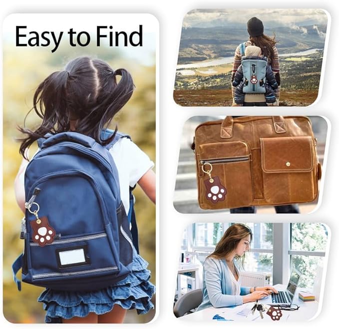 Leather Keychain Case Holder Compatible with Apple AirTag, GPS Airtag Keychain Finder Tracker with Key Ring, Anti-Scratch Protective Air Tag Cover | Leather, GPS, Airtag Keychain, Finder Tracker, with Key Ring, Anti-Scratch