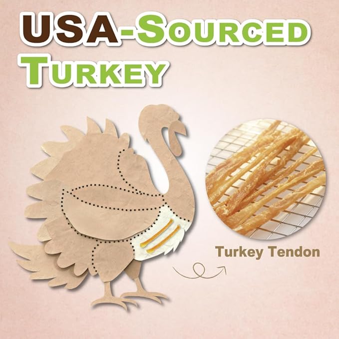 A Freschi srl Turkey Tendons for Dogs, USA-Sourced, Healthy Dog Treats, Rawhide-Free Puppy Chews, Long Lasting, All Natural, Hypoallergenic Dog Treats for Small Breeds, 4 Count Pack Pretzel (S)