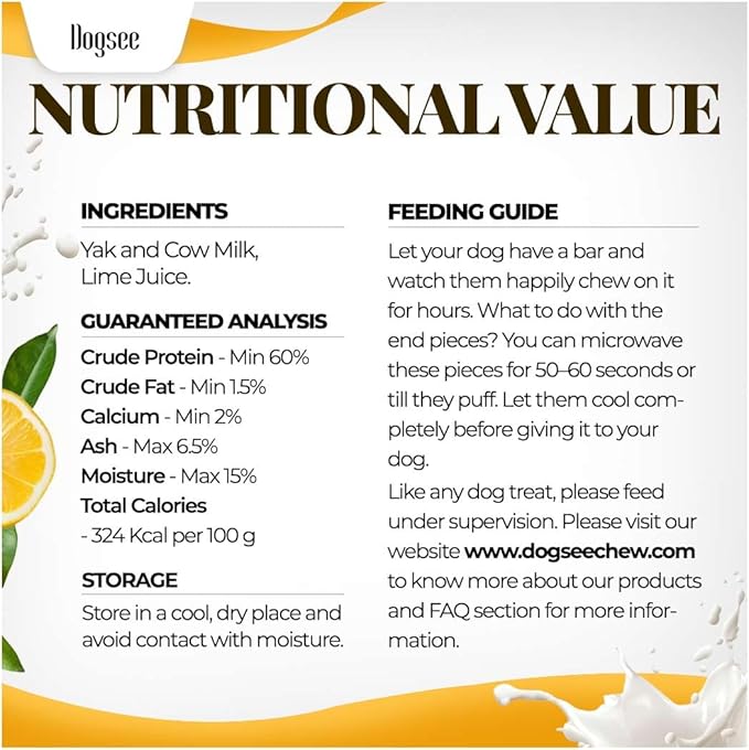 Dogsee Original Himalayan Yak Chews for Dogs (Medium - 4 Bars) | 100% Natural | No Grain, No Gluten | for Teeth Cleaning