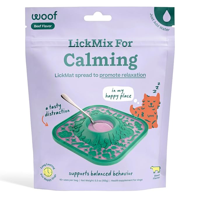 WOOF LickMixes - Dog Lick Mat Spread and Meal Topper - Delicious and Lower Calorie - Made with Wholesome Ingredients - Perfect for Dog Enrichment - Calming