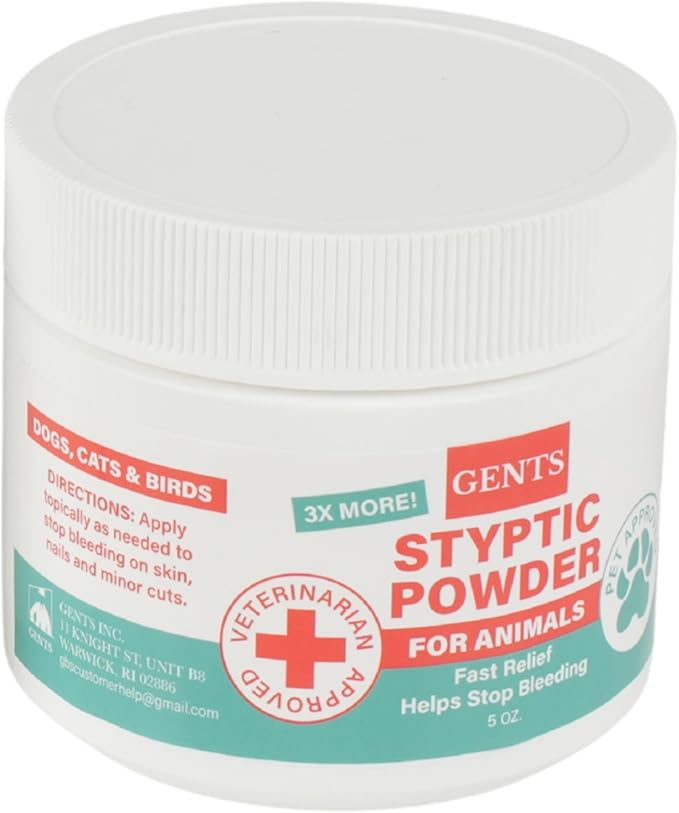 G.B.S 5 oz Styptic Powder for Dogs, Cats & Birds – Quick Blood Clotting for Nail Clipping, Minor Cuts, Tail Docking & Wing Clipping – Pet First Aid Hemostatic Powder with Sealed Top & Scoop (3)