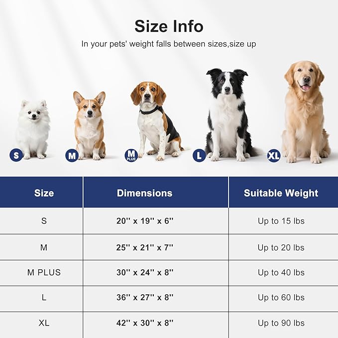 FURTIME Washable Dog Bed Medium Size Dogs, Rectangle Comfy Fluffy Medium Dog Bed, Removable Zipper Cover Machine Wash, Soft Orthopedic Bed Durable Pet Cuddler with Anti-Slip Bottom, 25"x21"x7", Grey