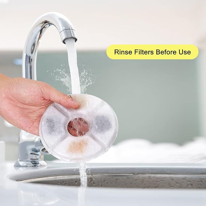 Cat Water Fountain Filters, Pack of 16 Replacement Filter Fit for 81oz/2.4LCat Pet Fountain, 3 Filtration System