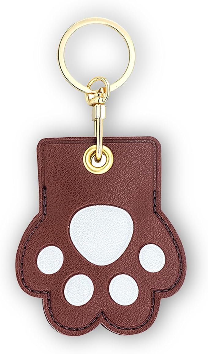 Leather Keychain Case Holder Compatible with Apple AirTag, GPS Airtag Keychain Finder Tracker with Key Ring, Anti-Scratch Protective Air Tag Cover | Leather, GPS, Airtag Keychain, Finder Tracker, with Key Ring, Anti-Scratch