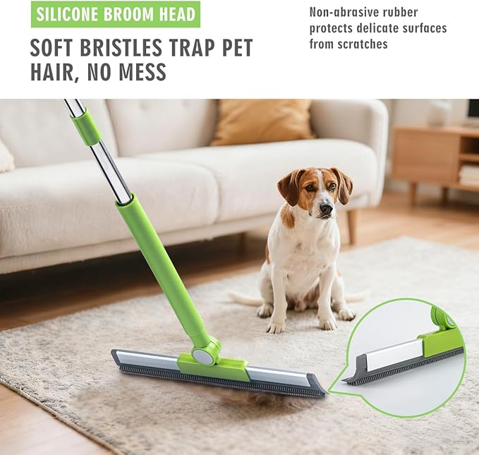 MXF Pet Hair Remover Kit - Including Carpet Rake & Large Lint Roller, 2 in 1 Pet Hair Removal Tool Cat Dog Fur Rakes Scraper Carpet Broom for Carpets, Rugs, Mats, Pet Beds