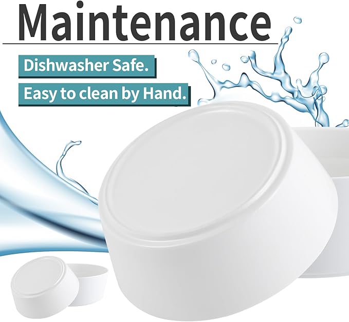 White Elevated/Raised Dog Bowl Ceramic with Wood Stand for Medium Large Breed,Dog Food Water Dish Heavy Wighted,8 in Non Slip Modern Cute Porcelain Pet Bowl Extra Large Wide Mouth