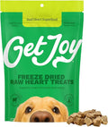 Get Joy Freeze Dried 100% Beef Heart Dog Treats, 4oz | Single Ingredient Organ Meat, High Protein Raw Dog Food Topper, Snack & Training Rewards | Grain Free, Gluten Free, Filler Free