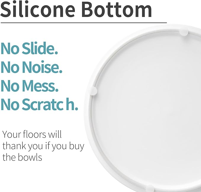 White Dog Bowl Ceramic for Medium Large Breed,Dog Food Water Dish Heavy Weighted, Non Slip Porcelain Extra Large Big 9.4 in Pet Bowl