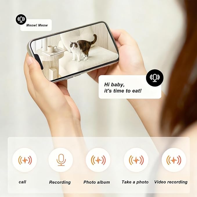 Smart Automatic Pet Feeder with 2K HD Camera & Night Vision, 4.5L Large Capacity, Anti-Jam System, Voice Recorder, Dual Power, App Control, Programmable Feeding for Cats/Dogs (White)