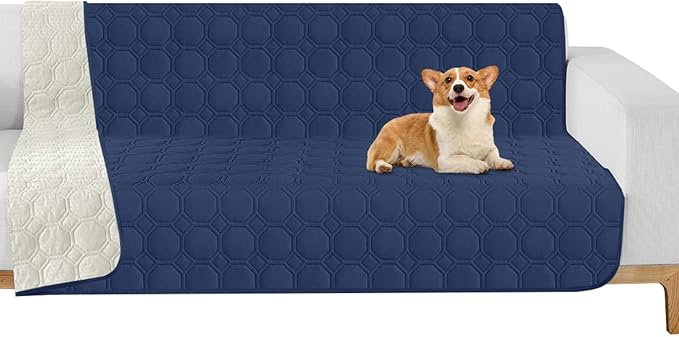 ZNSAYOTX Ultimate Cozy Blankets (52"x82") 100% Waterproof Bed Mat Blanket for Dog Pets, Couch Sofa Protector with Non-Slip Back Washable Durable, Pee Scratch Proof Easy to Clean (Navy Blue)