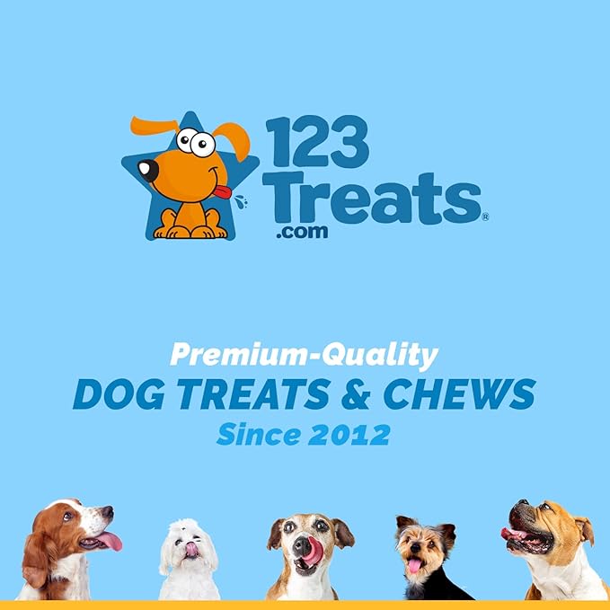 123 Treats Dog Bones for Dogs, 100% Natural Rib Bone Beef Chews from Grass Fed Cattle 7-9" (8 Count) Dog Treats and Breeds, Tasty Long Lasting Chews