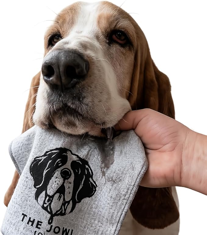 Dog Drool Towel for Large Dogs – Absorbent Microfiber Drool Catcher, Collar & Leash Attachment, Convenient Alternative to Drool Bibs (3 Pack)