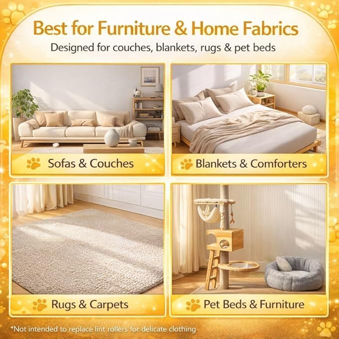 Pet Hair Removal Glove for Furniture & Upholstery – Reusable Electrostatic Pet Hair Removal Glove, 5-Finger Cat Hair Remover for Cats & Dogs – Washable Fur Cleaning Glove for Couch & Car Seats –1 PCS