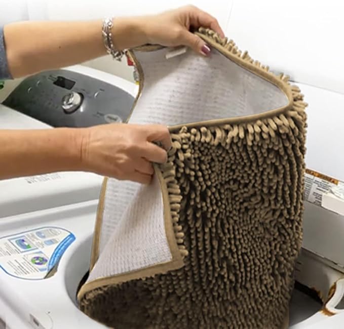 Muddy Mat® | Super Absorbent Door Mat Indoor, Microfiber Quick Dry Chenille Entryway Rug, Non-Slip Front Door Mat, Indoor Mats for Entryway, Machine Washable Pet Rug, Beige 36"x72"