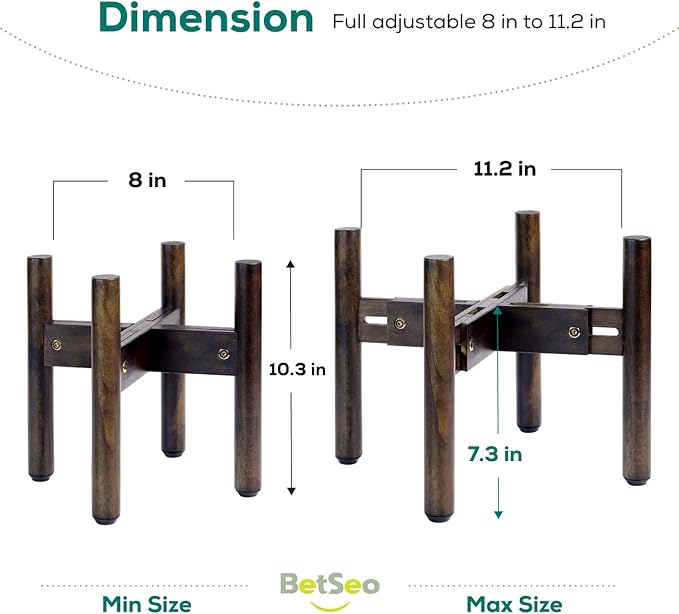 2Pack - Dog Bowl Stand for Water/Food - Adjust with Lock - Dog Water Fountain Holder, Elevates Pet Food and Water Feeder Bowls (Bowl not Included) - 2Pack - (Height 10.3in, Width 8-11.2in)