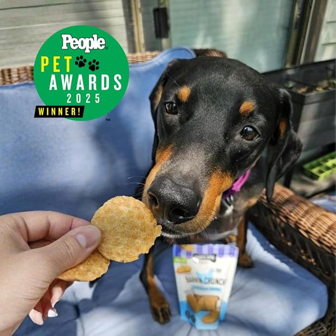 Three Dog Bakery Bark’N Crunch! Chicken Chips, Crunchy Treats for Dogs, Single Ingredient, High Protein Snacks, No Artificial Flavors or Colors, Made in The USA, 8 oz.