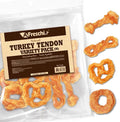 AFreschi Turkey Tendons for Dogs, USA-Sourced, Healthy Dog Treats, Rawhide-Free Puppy Chews, Long Lasting, All Natural, Hypoallergenic Dog Treats for Medium Breeds, 10 oz Pack Variety (M)