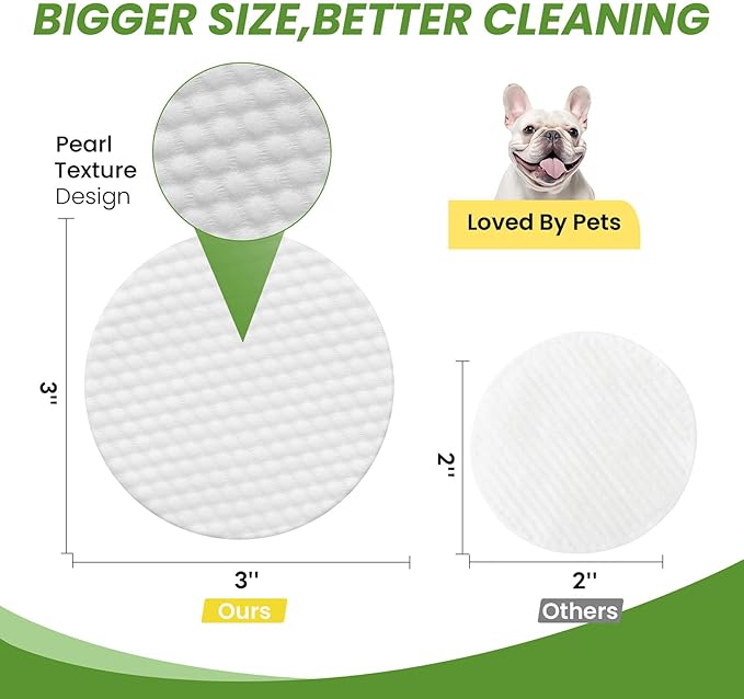 Dog Eye Wipes, Tear Stain Remover for Dogs & Cats - 100ct Hypoallergenic Pet Eye Cleaning Pads for Crust, Gunk & Discharge - Gentle Grooming Wipes for Sensitive Eyes, Wrinkles & Folds