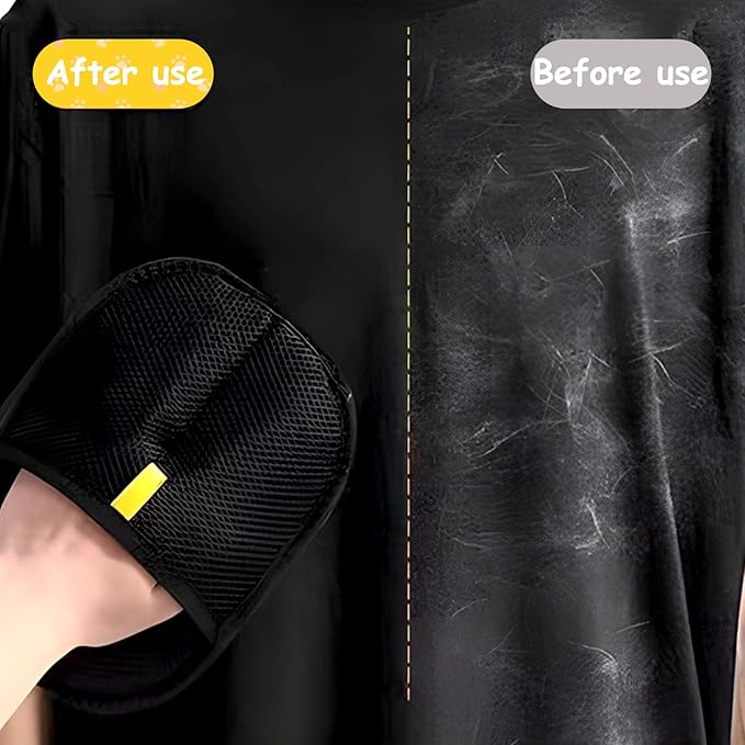 Pet Hair Removal Glove For Cat&Dog,Five-Finger Electrostatic Gloves Pet Hair,Reusable Hair Remover Grooming Glove Brush Tool for Couch,Furniture,Carpet,Car Seat,Clothing(Black-3Pcs)