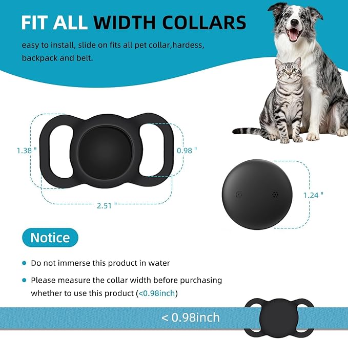 1 Pack Google Android GPS Dog Collar, Mini Dog GPS Tracker, Smart Pet Activity Tracker, No Subscription, GPS Cat Collar Certified Finder, Anti-Lost, Finder Tag for Vehicles, Pets, Kids, Items