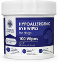 AKC Pet Eye Wipes for Dogs & Cats – Tear Stain Remover & Eye Discharge Cleaner – Hypoallergenic Grooming Wipes, 100 Count (Unscented) AKC 3 * 3" PET Eye Wipes UNSCENTED 100 Count