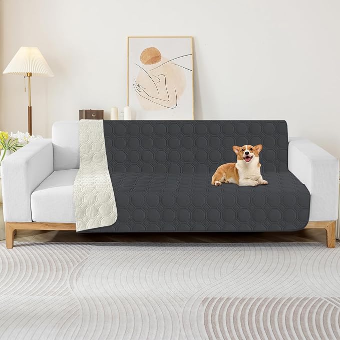 ZNSAYOTX Ultimate Cozy Blankets (52"x82") 100% Waterproof Bed Mat Blanket for Dog Pets, Couch Sofa Protector with Non-Slip Back Washable Durable, Pee Scratch Proof Easy to Clean (Black)