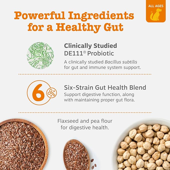 Zesty Paws Probiotics for Dogs, Digestive Enzymes Gut Flora, Digestive Health, Diarrhea & Bowel Support, DE111, Dog Probiotics Soft Chew for Pet Immune System, Chicken, 90 Ct (Pack of 2)