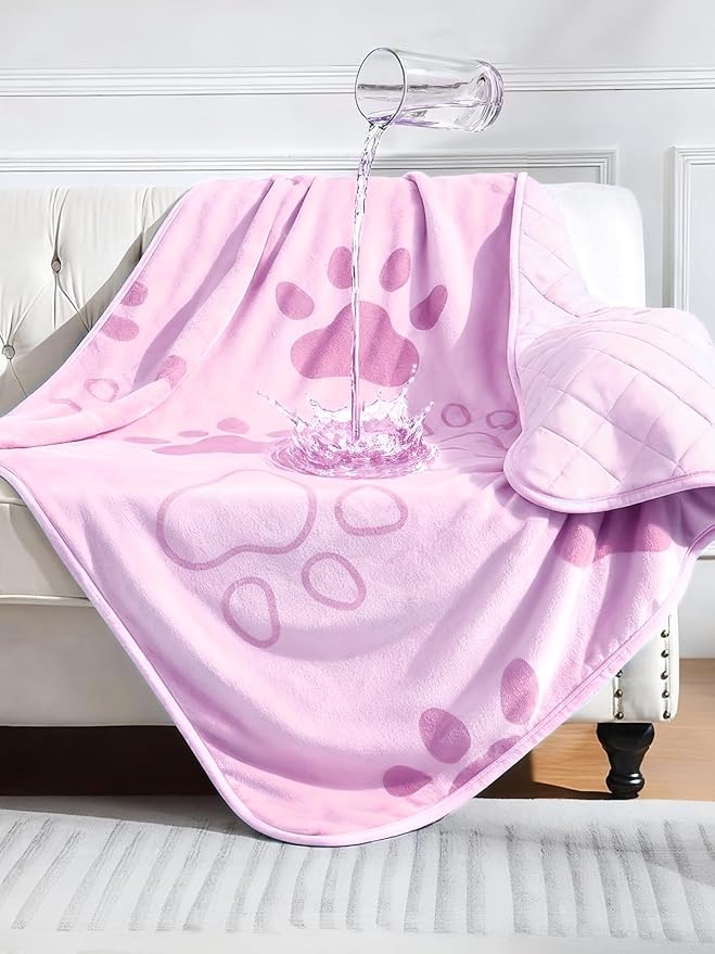 KASBAH Dog Cooling Blanket & Mat, Waterproof Pet Blankets for Couch, Bed and Car Seat, Washable Reversible Dog Blanket Throw (Cool & Warm), Q-MAX >0.5, 28 x 40 Inch