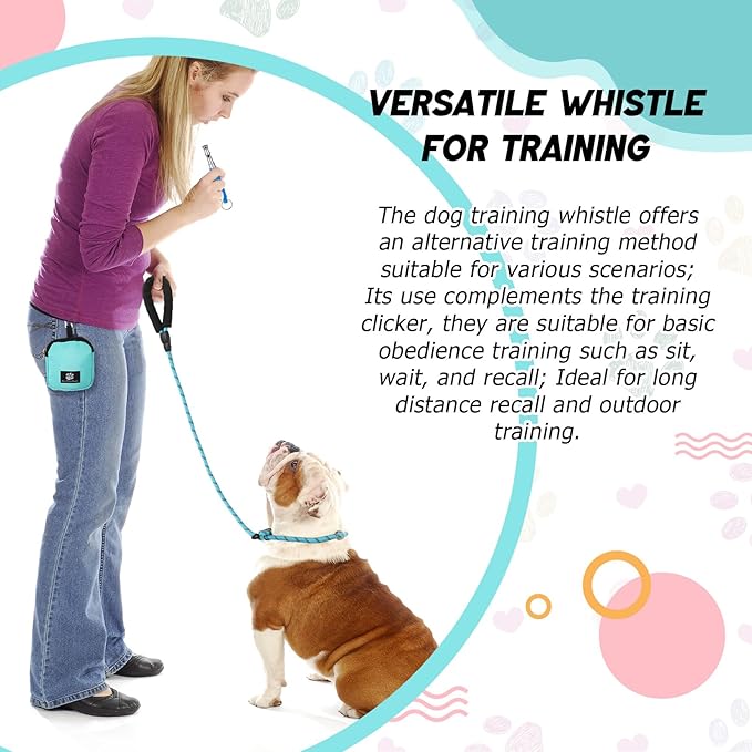 Sadnyy Dog Training Kit Treat Pouch with Clip Pet Training Clicker Silent Whistle Poop Bag 5 ft Leash Flying Disc for Puppy Dog Pet Behavior Aids Trick