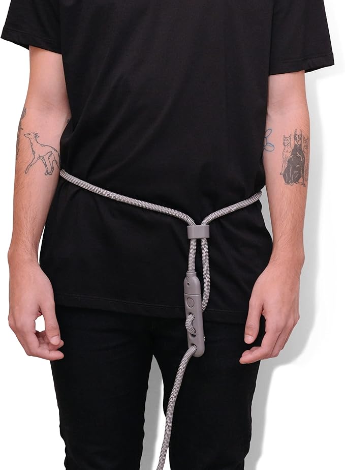 Titanium Grey 4-in-1 Hands-Free Dog Leash – Adjustable for Crossbody, Waist, Long Leash, or Tether Use – Stylish, Lightweight, and Comfortable for Everyday Walks