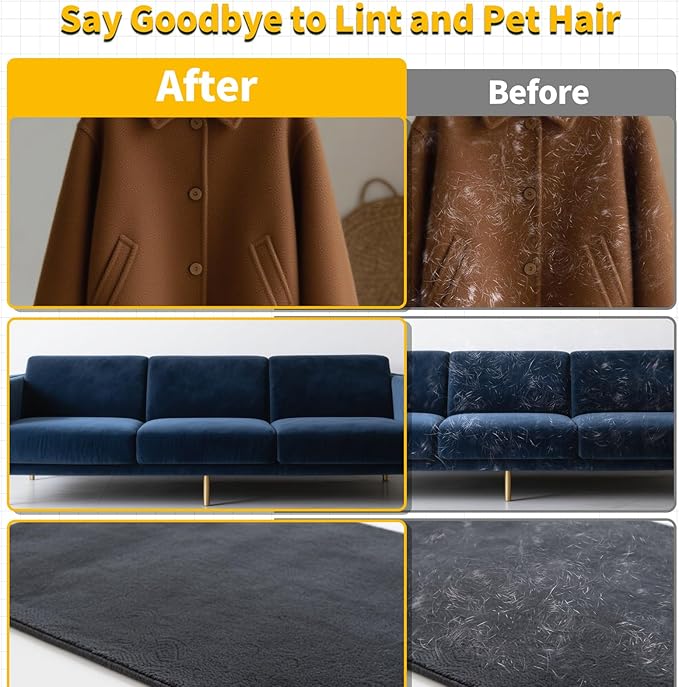 Pet Hair Removal Glove for Dogs & Cats, Newly Upgraded Reusable Electrostatic Pet Hair Glove, Pet Hair Remover Tool for Clothing, Couch, Bed, Carpet, Car Seat