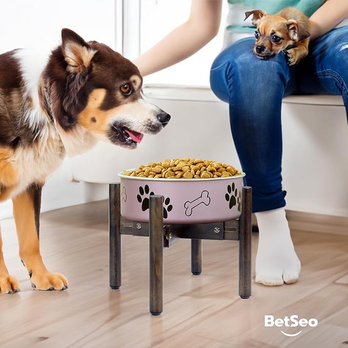 2Pack - Dog Bowl Stand for Water/Food - Adjust with Lock - Dog Water Fountain Holder, Elevates Pet Food and Water Feeder Bowls (Bowl not Included) - 2Pack - (Height 10.3in, Width 8-11.2in)
