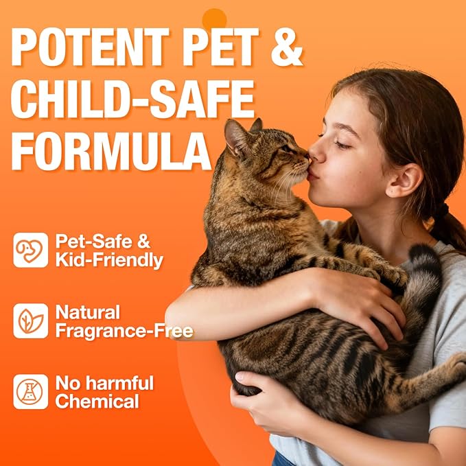 Pet Odor Eliminator, Odor Remover and Pet Spray Fragrance Free Colorless 16.9oz Spray, Safe Highly Effective Carpet and Cat Litter Deodorizer for Dogs and Cats (16.9 FL Oz（Pack of 1）)