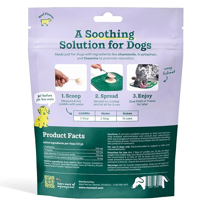 WOOF LickMixes - Dog Lick Mat Spread and Meal Topper - Delicious and Lower Calorie - Made with Wholesome Ingredients - Perfect for Dog Enrichment - Calming