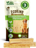 EcoKind Premium Gold Yak Cheese Himalayan Dog Chews, Healthy Dog Treats for Large Dogs, All Natural, High Protein Dog Chew, Water Buffalo, Large - 3 Chews