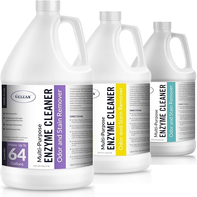 Multi-Purpose Probiotic Enzyme Cleaner, Made in USA - Stain and Odor Remover - Concentrated - Professional & Home Strength Drains, Floors, Bathrooms, Toilets Trash Can,