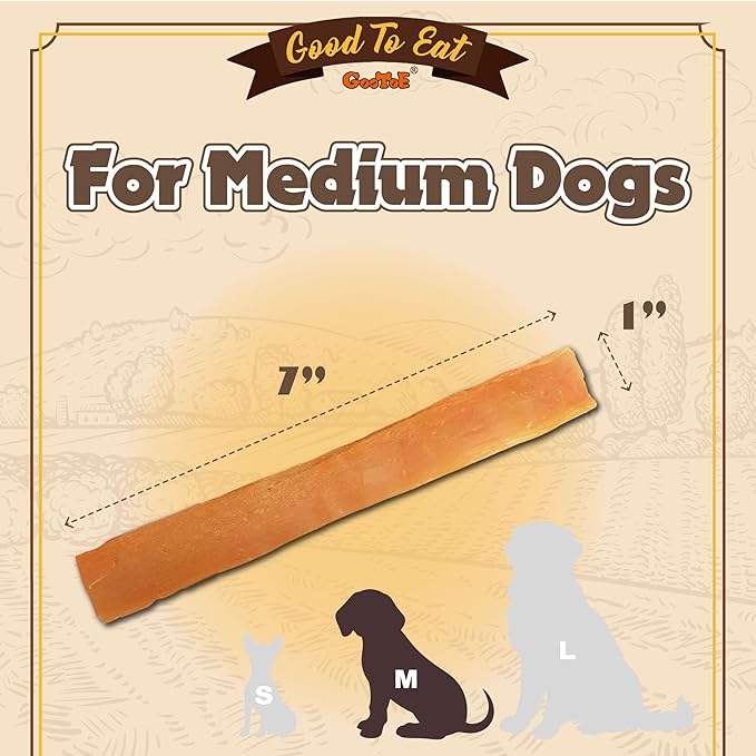 Gootoe Turkey Tendons for Dogs –All-Natural, Hypoallergenic Dog Treats, Rawhide Alternative, Long Lasting Puppy Chews, Healthy Dog Treats for Medium Breeds, Sliced (M), 3 oz Pack (85 g)