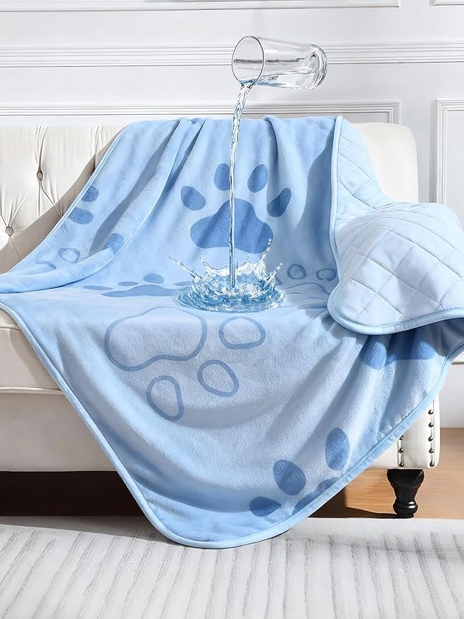 KASBAH Dog Cooling Blanket & Mat, Waterproof Pet Blankets for Couch, Bed and Car Seat, Washable Reversible Dog Blanket Throw (Cool & Warm), Q-MAX >0.5, 40 x 56 Inch