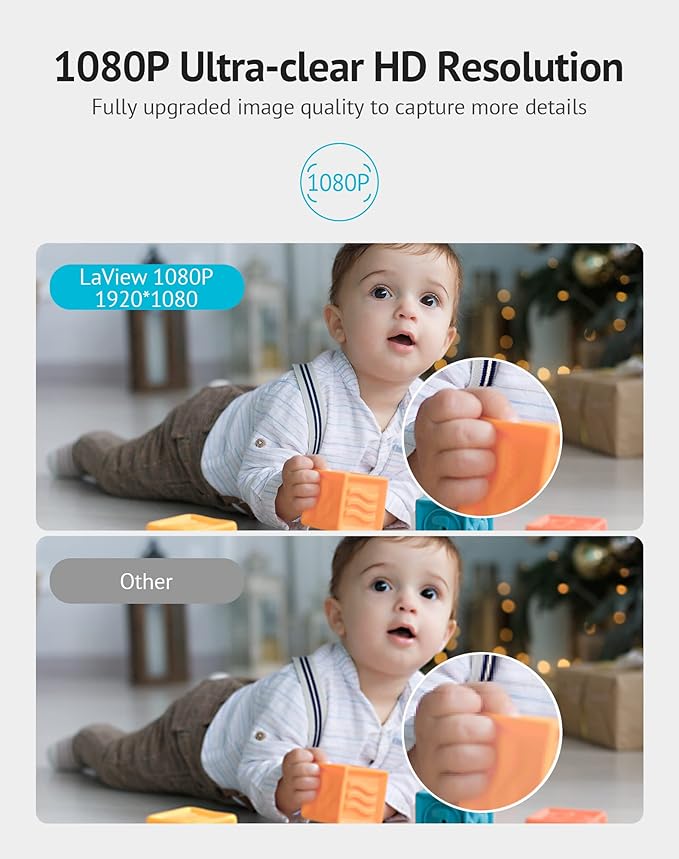 LaView Indoor Security Camera, Baby Monitor with Sound/Motion Detection and Night Vision,WiFi Camera Home Pet Dog Surveillance Camera with App,Two-Way Audio,360-degree IP Camera Work with Alexa