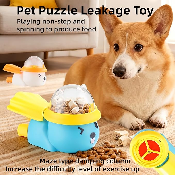 Dog Interactive Treat Dispenser Toy, Interactive Cat Dog Puzzle Toy, Dogs Food Treat Feeding Dispenser for Healthy Eating for Small & Medium (White/Orange)