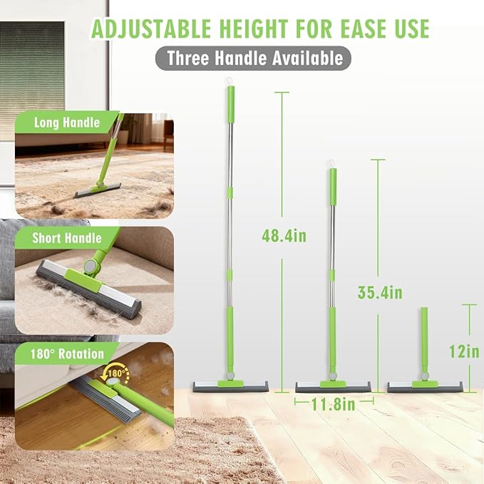 MXF Pet Hair Remover Kit - Including Carpet Rake & Large Lint Roller, 2 in 1 Pet Hair Removal Tool Cat Dog Fur Rakes Scraper Carpet Broom for Carpets, Rugs, Mats, Pet Beds