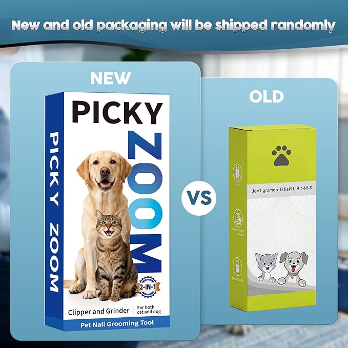 2-in-1 Dog & Cat Nail Clippers and Grinder with Light – Upgraded Safety Guard to Avoid Overcutting, Sharp Blade, Painless Quiet Pet Nail Claw Trimmers, Professional Grooming Tool for Large Small Pets