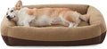 FURTIME Washable Dog Bed Medium Size Dogs, Rectangle Comfy Fluffy Medium Dog Bed, Removable Zipper Cover Machine Wash, Soft Orthopedic Bed Durable Pet Cuddler with Anti-Slip Bottom, 25"x21"x7", Brown