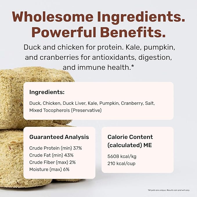 BADLANDS RANCH Superfood Nuggets – Freeze-Dried Raw Dog Treat & Food Topper, Nutrient-Dense Duck & Kale Formula, High Protein, No Artificial Additives, 8oz Bags (4-Pack Bundle)