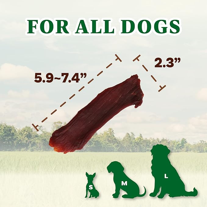 A Freschi srl Buffalo Dog Treats, All-Natural, Hypoallergenic, High Protein, Low Fat, Human Grade Puppy Chews – Healthy Grain-Free Training Treats, 12oz Jerky