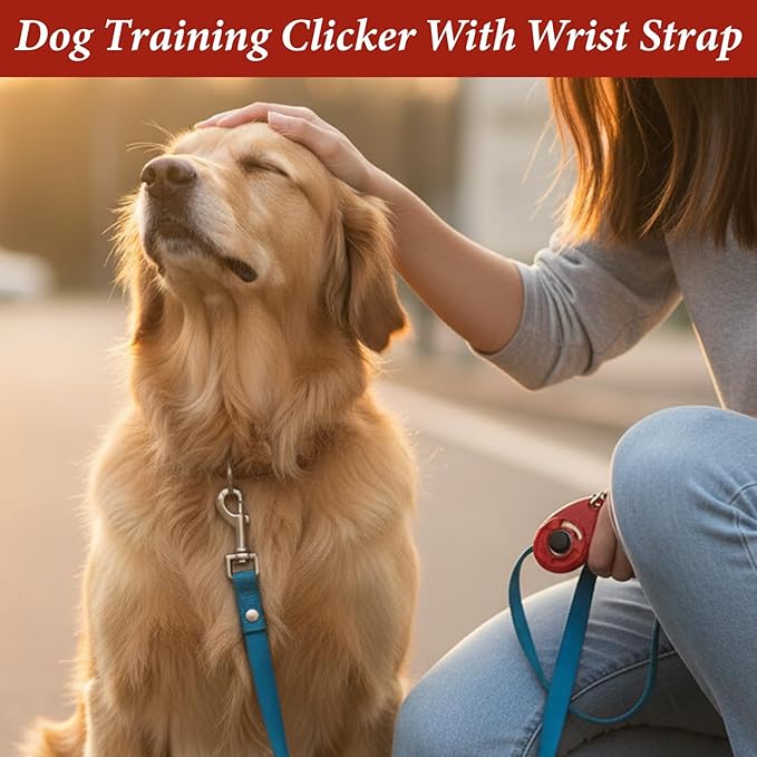 Sibba Dog Training Clicker with Wrist Strap 4PCS Pet Training Clicker for Puppy Cats Birds Horse Clickers Trainer Durable Lightweight Easy to Use Pet Trainings Tools Behavior Aids Black White Red Blue