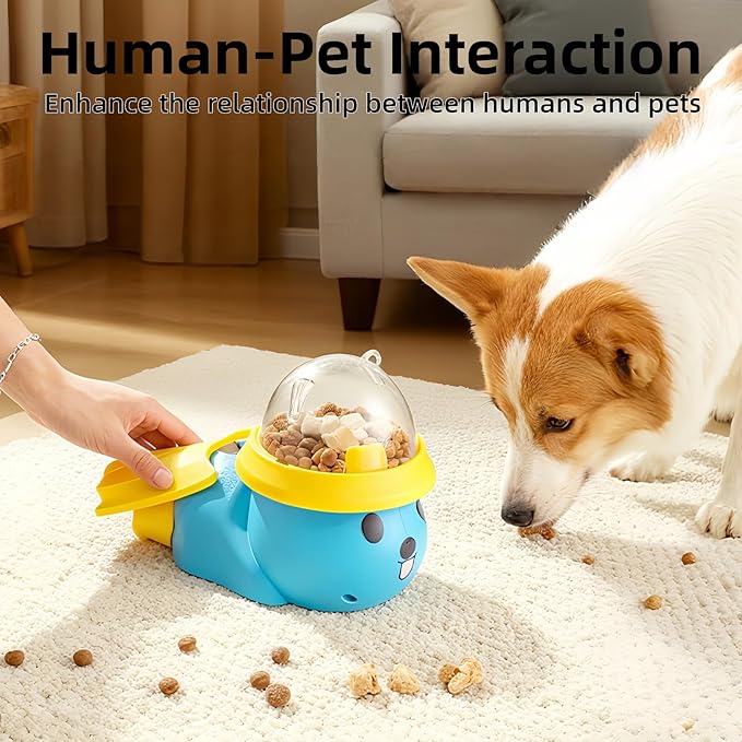 Yaindhi Dog Interactive Treat Dispenser Toy, Interactive Cat Dog Puzzle Toy, Dogs Food Treat Feeding Dispenser for Healthy Eating for Small & Medium (Blue/Yellow)