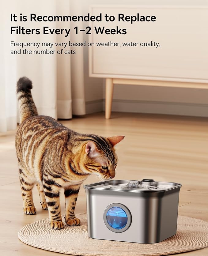 6 Pack Replacement Filters + 6 Pump Sponges for Feelneedy Cat Water Fountain [FN-W22] - 99oz/2.8L Pet Water Fountain Filters