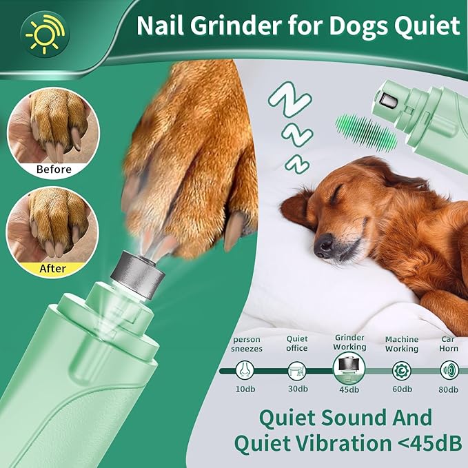 2 in 1 Dog Nail Clippers & Cat Nail Clippers Trimmers for Large Medium Small Dogs Cats Claw Trimmer Quick Sensor and Safety Guard USB Rechargeable Dogs Nail Trimmer with Catcher & 2 LED Lights